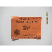 NASA Apollo 16 Public Affairs Vehicle Permit #250